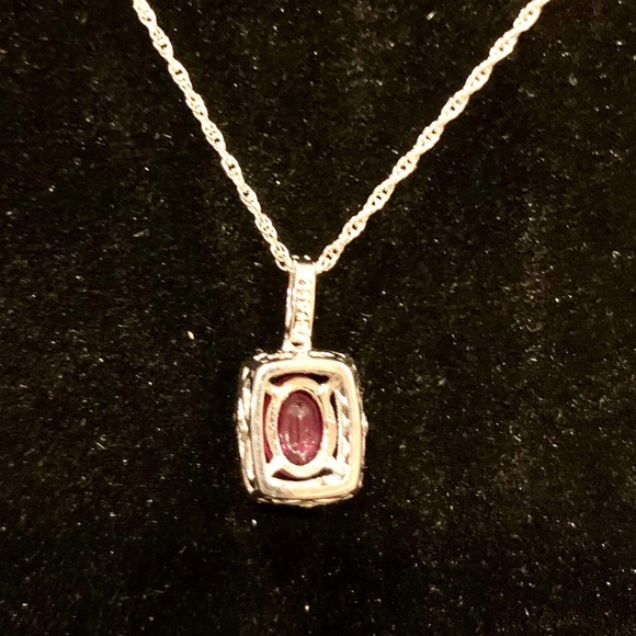🔥GENUINE RUBY & WHITE SAPPHIRE STERLING NECKLACE - Picture 8 of 9